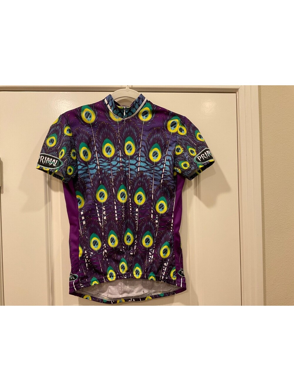 Primal Wear Purple Short Sleeve Peacock Cycling Jersey Women’s Size S
